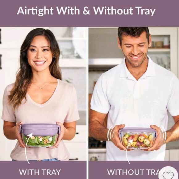 Bentgo 7.6C Glass All-in-One Salad Container- Rose - Picture 5 of 13